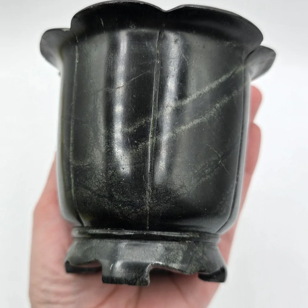 Vtg Floral Petal‎ Candleholder Or Mini Vase Stone Rock Heavy